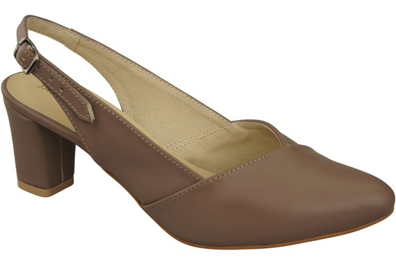 Dámská obuv Sandály Cappuccino Dark on Stiletto Natural Leather 217 ElitaBut