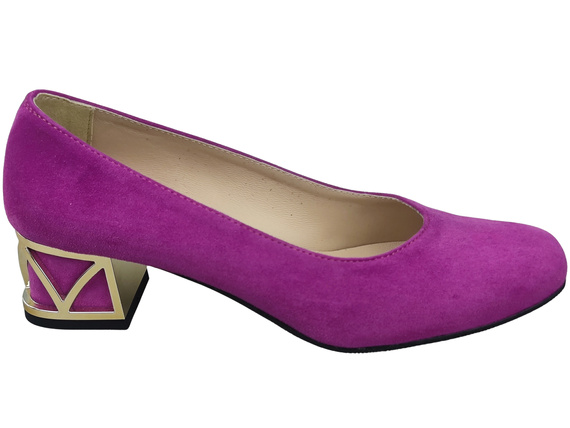 Pohodlné dámské boty Cyclamen lodičky s ozdobným podpatkem Přírodní semišová kůže 219 Od ElitaBut