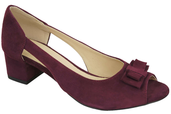 Dámské sandály Maroon Natural Suede Leather 145 Z ElitaBut