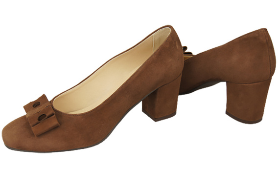 Dámská obuv Hnědé semišové lodičky 163 ElitaBut