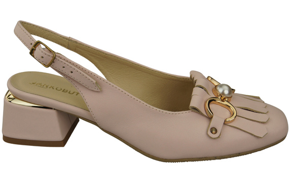 Dámská obuv Powder Pink Sandály zdobené třásněmi z přírodní kůže 208 ElitaBut