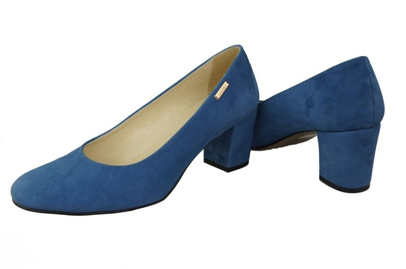 Dámská obuv Modré lodičky z přírodní kůže a semiše 125 ElitaBut
