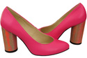 Dámská obuv Dámské lodičky Neonově růžové Přírodní kůže Barevný ornamentální podpatek 194 ElitaBut