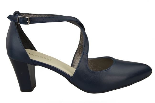 Dámská obuv Sandály na nízkém podpatku tmavě modré z přírodní kůže 102 ElitaBut