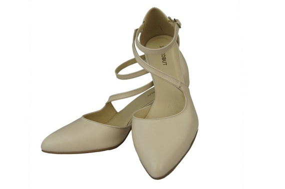 Dámská obuv Sandály Nízký Stiletto Přírodní kůže Béžová 990 ElitaBut