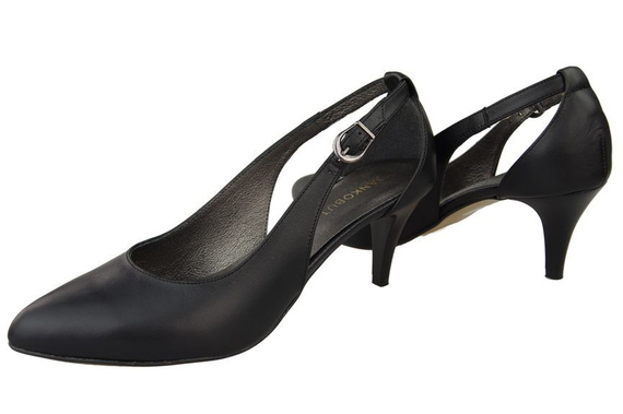 Dámská obuv Sandály Nízký podpatek Kožený černý 973 ElitaBut