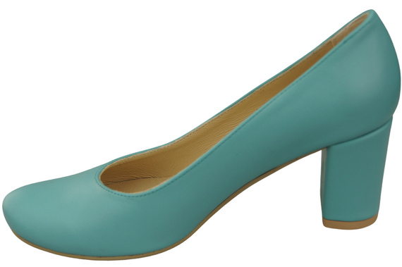 Dámské boty Classic Turquoise Natural Leather Almond Nose pumps 201 ElitaBut