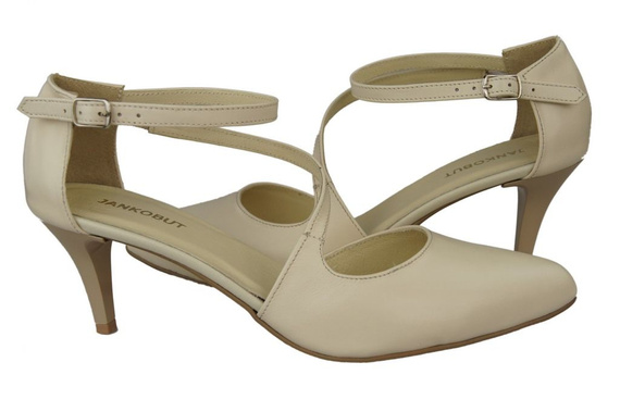 Dámská obuv Sandály Nízký Stiletto Přírodní kůže Béžová 990 ElitaBut