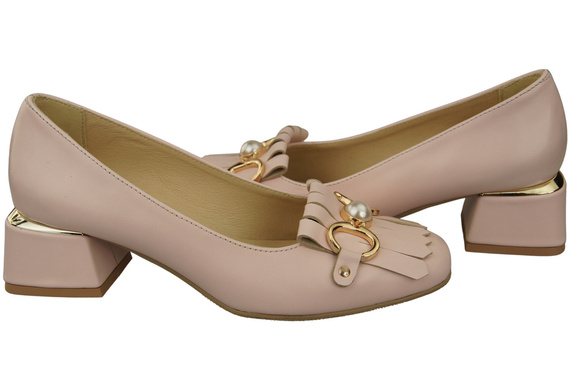 Dámská obuv Tassel Embellished pumps Powder pink Přírodní kůže 195 ElitaBut