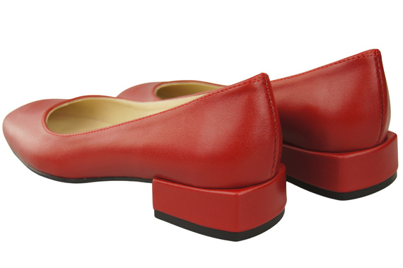 Pohodlná dámská obuv Červené ploché kožené lodičky 204 ElitaBut