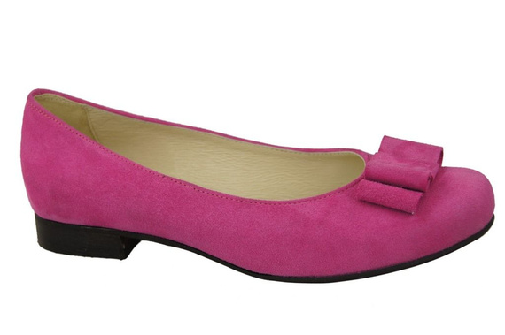 Dámské baleríny Fuchsia přírodní kůže Semiš 126 ElitaBut