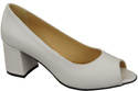 Dámská obuv PEEP TOE White Lodičky z přírodní kůže s potaženým podpatkem 192 ElitaBut