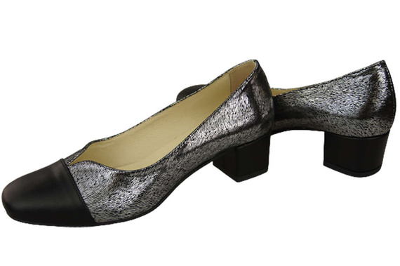 Dámská obuv Lodičky z přírodní kůže 164 Black - Silver ElitaBut