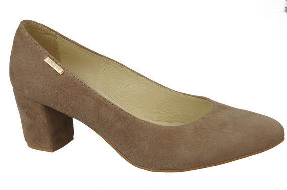Dámská obuv Dámské lodičky Cappuccino Suede Natural Leather 106 ElitaBut