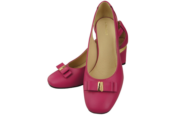 Boty Dámské fialové kožené lodičky s ozdobným podpatkem 199 ElitaBut