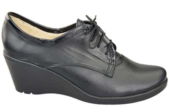 Obuv Dámské vysoké podpatky z přírodní kůže Černá 181 ElitaBut