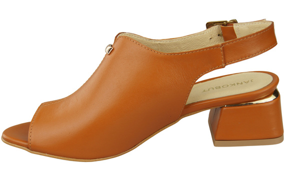 Dámská obuv Sandály Červená zlatá přezka Přírodní kůže 198 ElitaBut