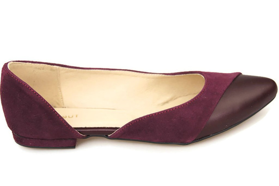 Dámské baleríny Maroon Natural Leather 146 ElitaBut