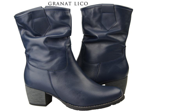 Obuv Dámské boty z přírodní kůže tmavě modré 792 ElitaBut