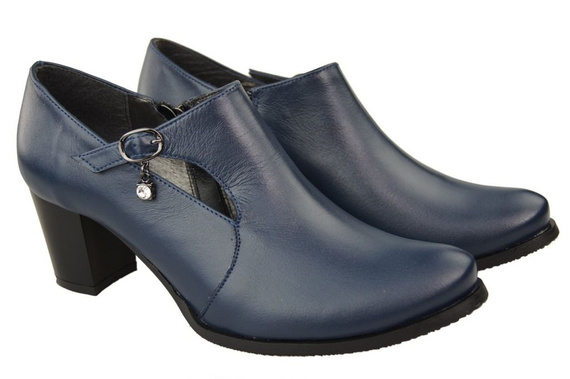 Dámské boty z přírodní kůže Navy blue 109 ElitaBut