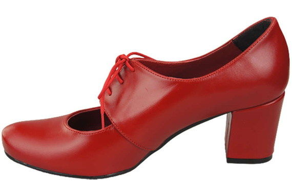 Obuv Dámské polobotky z přírodní kůže Červená 161 ElitaBut