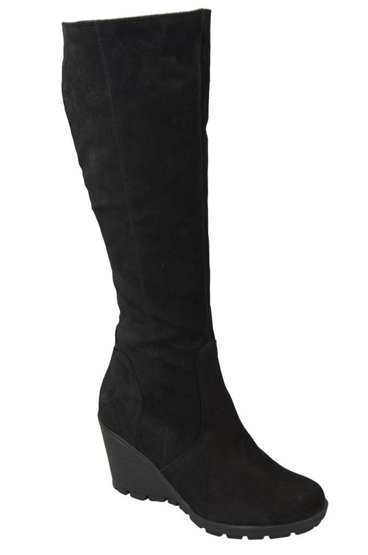 Obuv Dámské kotníkové boty Černá přírodní kůže velur 745 ElitaBut