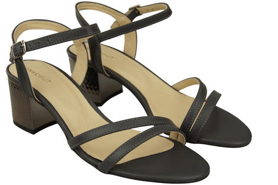 Dámská obuv Graphite Natural Leather 197 Smyslně odhalující sandály na nohy ElitaBut