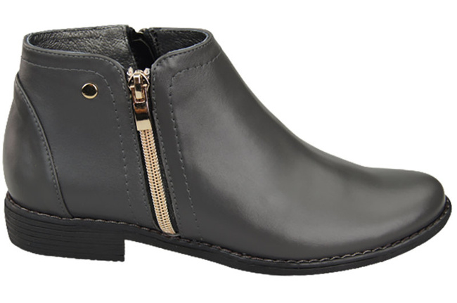 Jarní dámská obuv Kozačky z přírodní kůže Graphite 872 ElitaBut