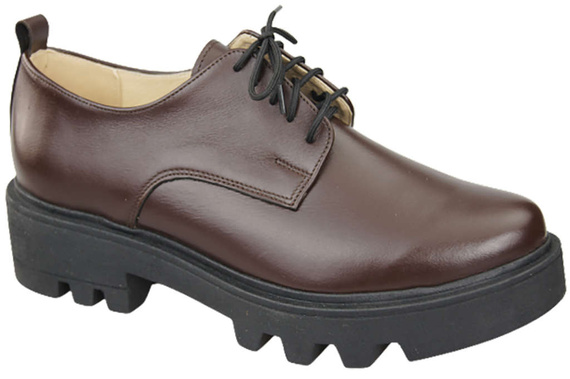 Obuv Dámské šněrovací boty Chocolate Leather Natural 180 ElitaBut