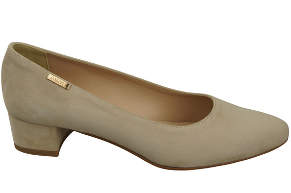 Pohodlné dámské boty Beige Natural Suede Leather 220 od ElitaBut