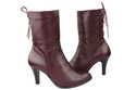Obuv Zimní dámské boty z přírodní kůže Maroon 978 Z ElitaBut