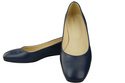Plochá dámská obuv Navy Blue Decorative Heel Natural leather 209 ElitaBut