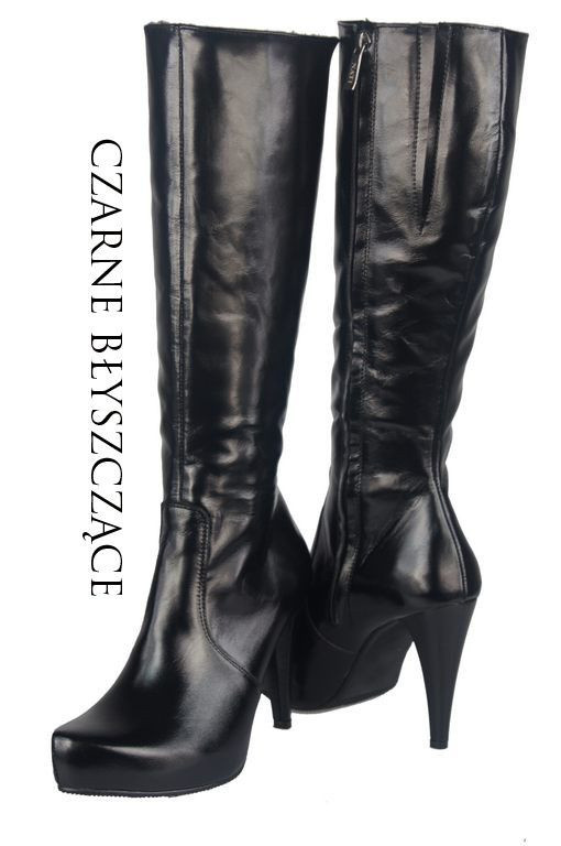 Dámské boty na platformě Černá lakovaná kůže 687 ElitaBut