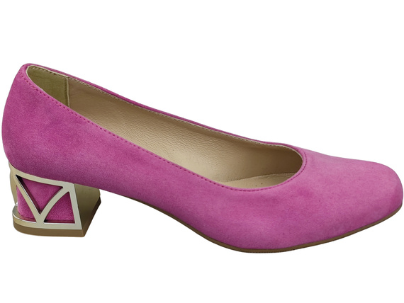 Pohodlné dámské boty Fuchsie lodičky s ozdobným podpatkem Přírodní semišová kůže 219 Od ElitaBut