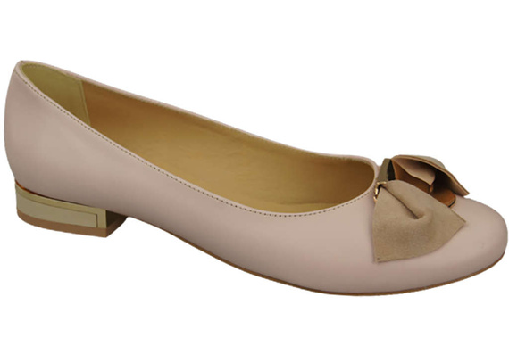 Dámské baleríny z přírodní kůže Powder Pink 894 ElitaBut