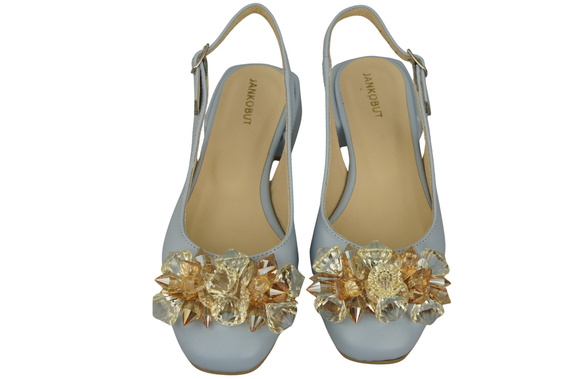 Dámská obuv Sandály Bright Blue s krystaly Přírodní kůže 215 ElitaBut