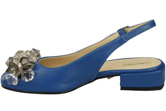 Dámská obuv Modré sandály s krystaly Přírodní kůže 215 ElitaBut