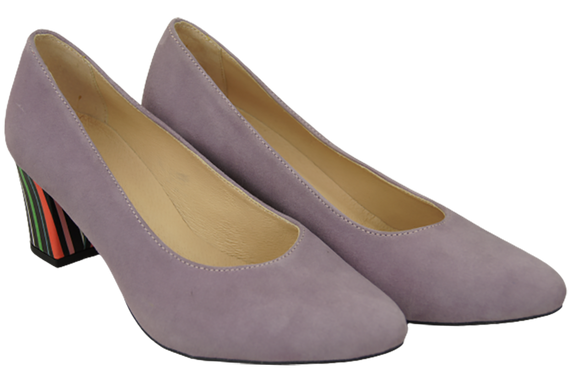 Dámská obuv Lila Natural Suede Leather Decorative Heel 158 With ElitaBut