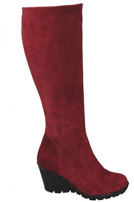 Obuv Dámské kotníkové boty Maroon přírodní kůže velur 745 ElitaBut