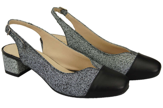 Dámská obuv Sandály Přírodní kůže 165 Black - White ElitaBut