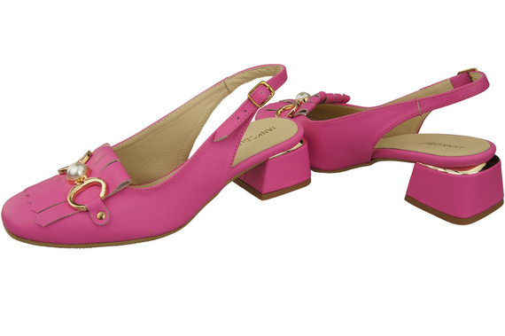 Dámská obuv Fuchsiové sandály zdobené třásněmi Přírodní kůže 208 ElitaBut