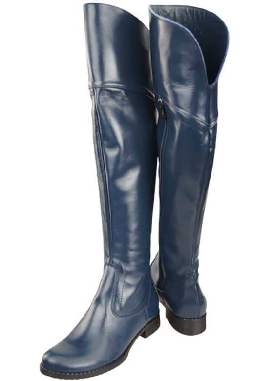 Dámské boty Navy blue Musketeers High over the knee natural leather 638 ElitaBut