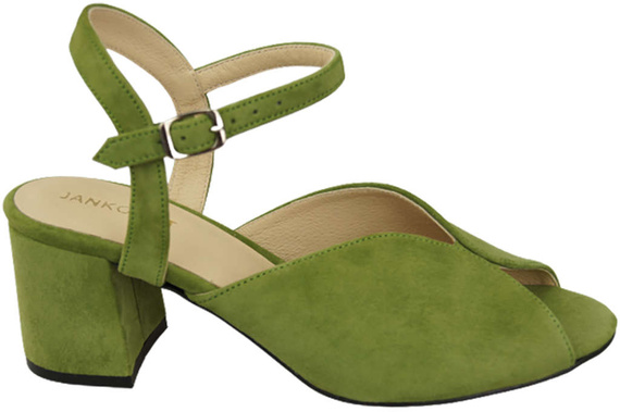 Dámská obuv Pistachio Leather Suede Sandals 185 ElitaBut