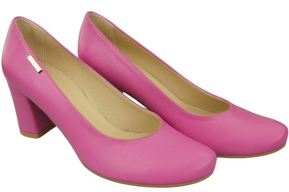 Obuv Classic Dámské lodičky Fuchsia Natural Leather Almond Nose 201 ElitaBut